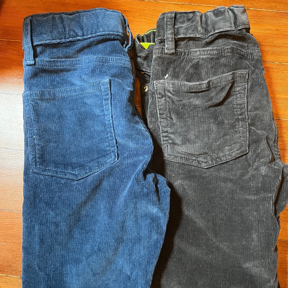 2 Pairs Never Worn J. Crew Crewcuts Skinny Stretch Corduroy Pants Kids 7